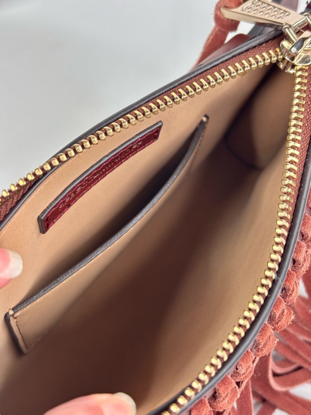 Rebecca Minkoff Stevie Brown Suede Leather Fringe Festival Boho Western Belt Bag - Picture 7 of 13